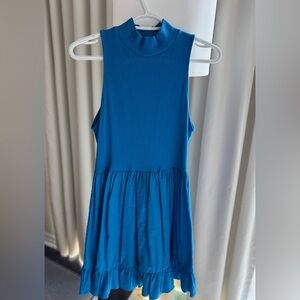 Zara Voluminous Blue Cotton Dress